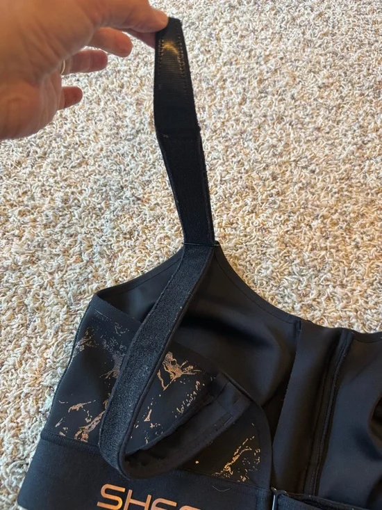 SHEFIT High Impact Ultimate Zip Front Sports Bra Black Size 2Luxe - Picture 10 of 15